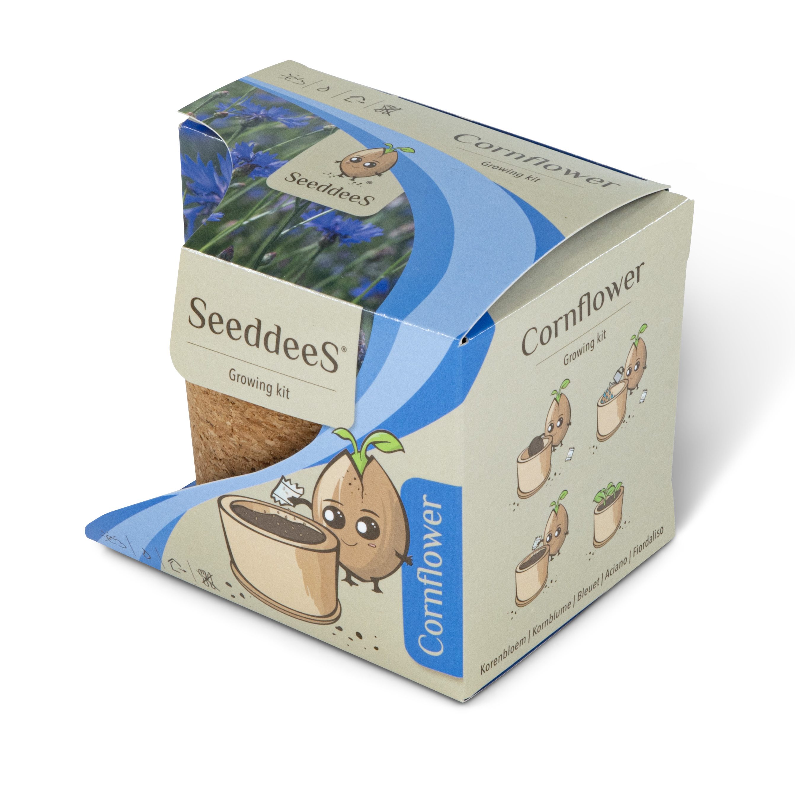 SeeddeeS® Korenbloem Kweekset - Kurkpot